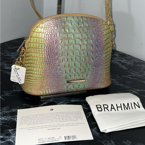 BRAHMIN Ombre Mini Melbourne Co Small Leather Georgina Verbena Crossbody NEW - Picture 6 of 14